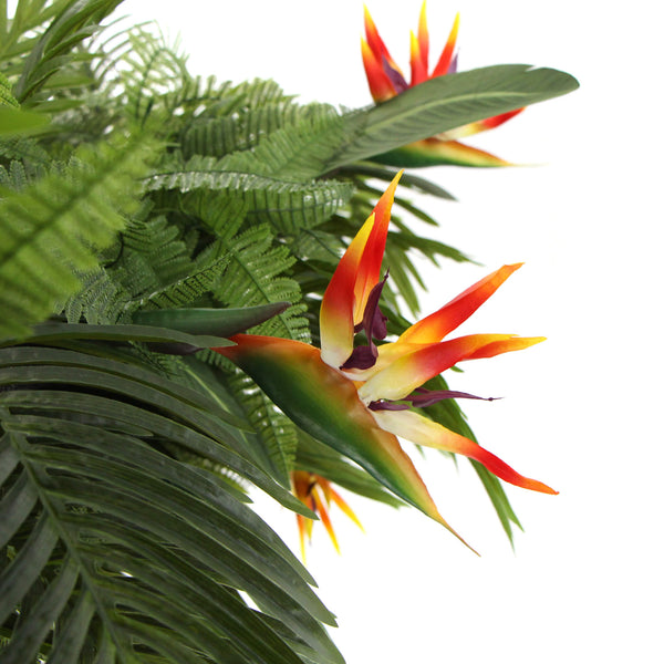 Premium Artificial Hanging Plant Arrangement With Tropical Flowers 100cm X 30cm Mesh + Foliage — gallery image 10