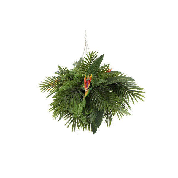 Premium Artificial Hanging Plant Arrangement With Tropical Flowers 100cm X 30cm Mesh + Foliage - image 3