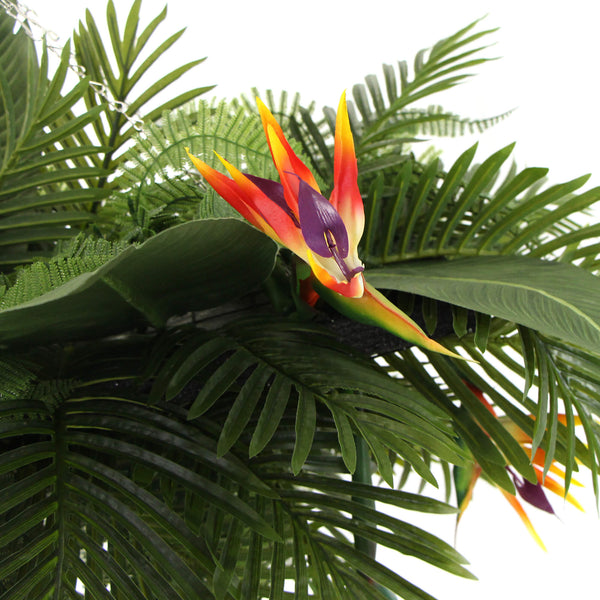 Premium Artificial Hanging Plant Arrangement With Tropical Flowers 100cm X 30cm Mesh + Foliage - image 8