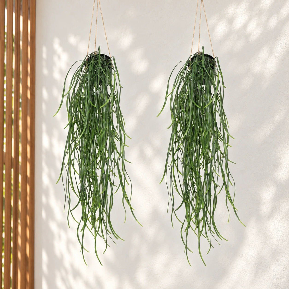 Artificial Hanging Potted Plant (Willow Leaf) 66cm UV Resistant - Designer Vertical Gardens hanging garland