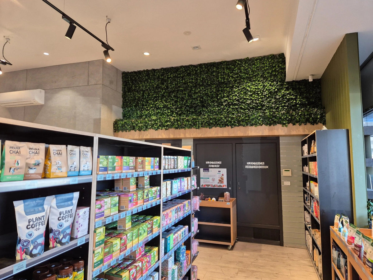 Artificial Ivy Hedge Panel Fake Vertical Garden 1m x 1m (Indoor or Outdoor) UV Resistant - Designer Vertical Gardens artificial garden wall plants artificial green wall australia