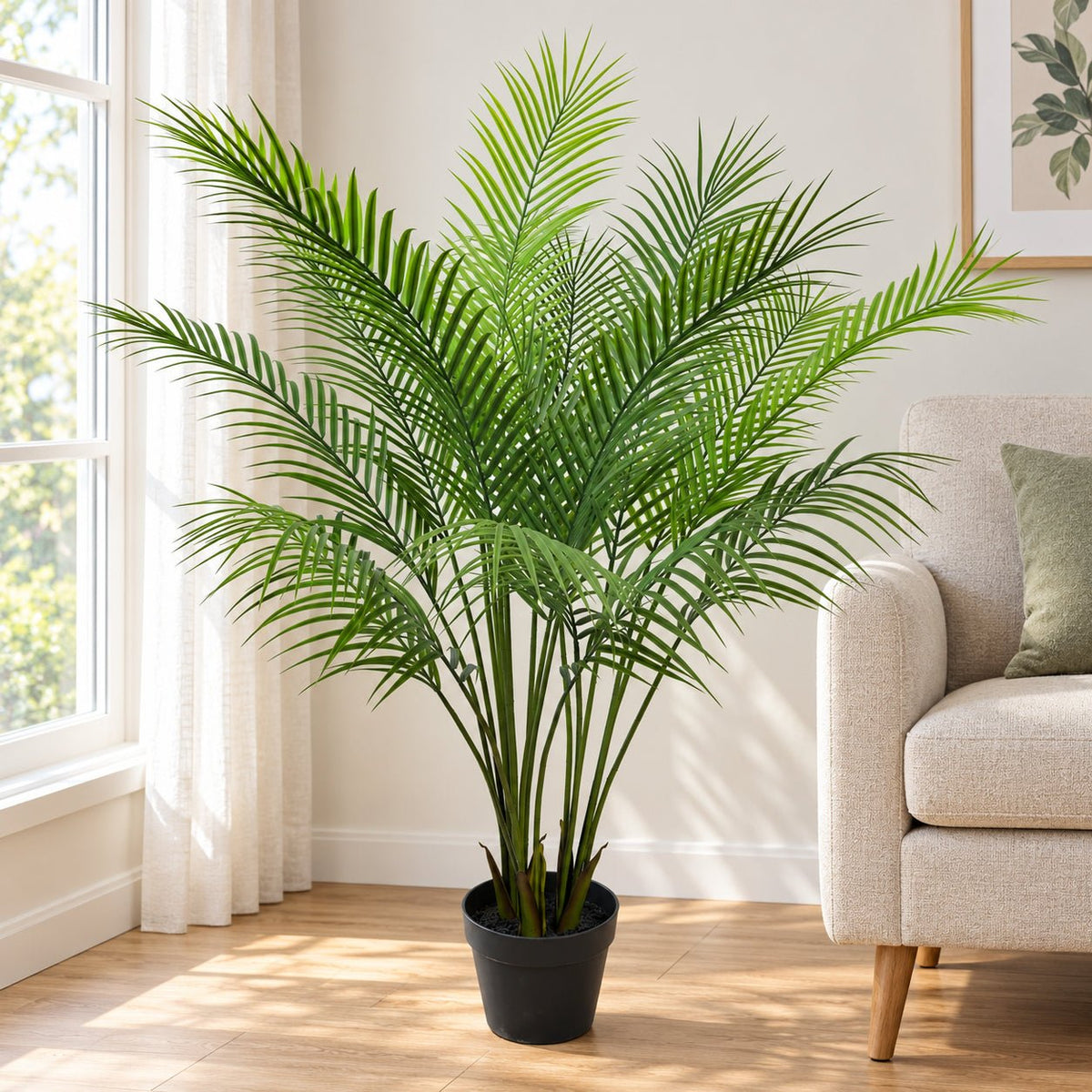 Artificial Modern Bushy Areca Fern Tree 120cm - Designer Vertical Gardens Artificial Trees Bamboos and Palm