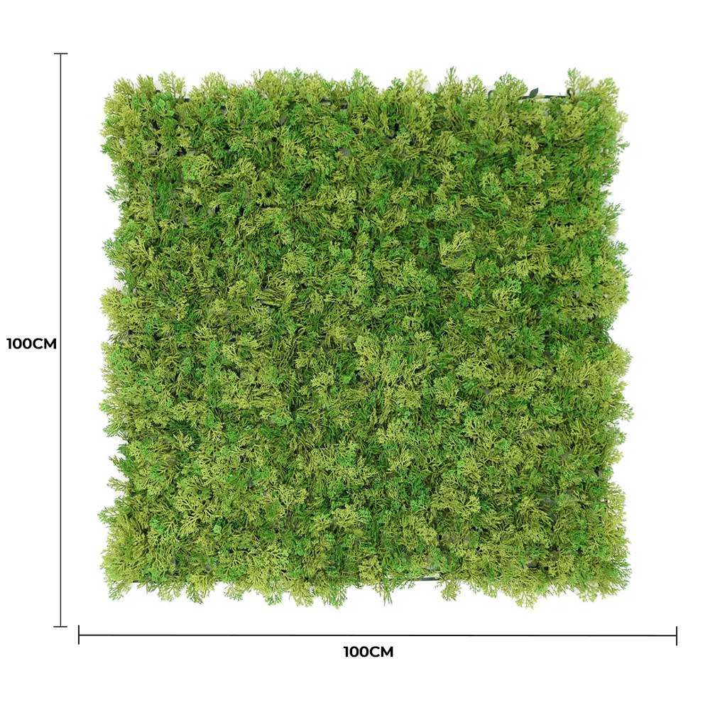Artificial Moss Panel 100cm x 100cm - UV Resistant Two - Tone Green Wall - Designer Vertical Gardens artificial green wall australia artificial green walls for backdrops