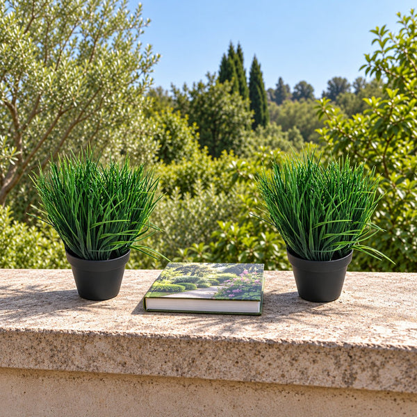 Artificial Ornamental Potted Dense Green Grass UV Resistant 30cm (Overstock Clearance) — gallery image 8