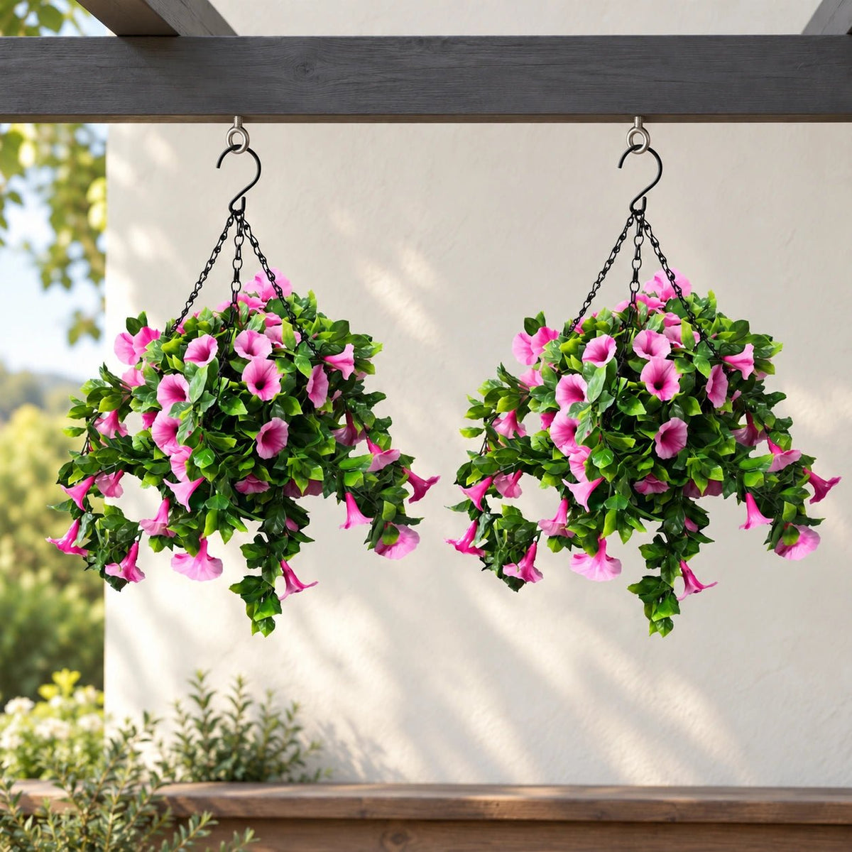 Artificial Petunia Hanging Basket UV Resistant 54cm - Designer Vertical Gardens artificial hanging ferns Flowering plants