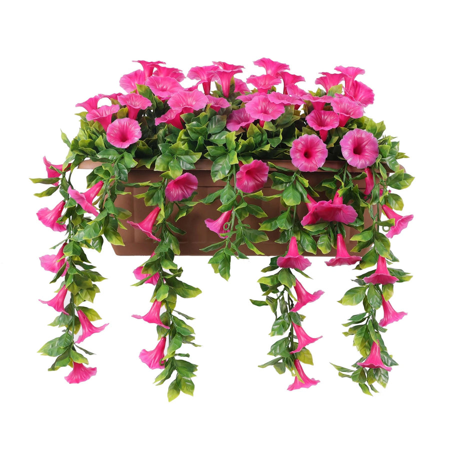 Artificial Pink Petunia Window Box Planter 50cm - UV Resistant Draping Flowers