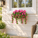 Artificial Pink Petunia Window Box Planter 50cm - UV Resistant Draping Flowers - Designer Vertical Gardens allergy friendly plants artificial flowering plants