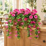 Artificial Pink Petunia Window Box Planter 50cm - UV Resistant Draping Flowers - Designer Vertical Gardens allergy friendly plants artificial flowering plants