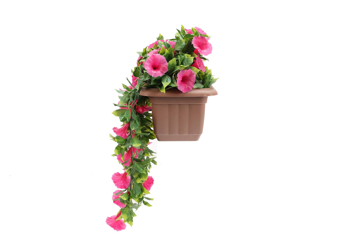 Artificial Pink Petunia Window Box Planter 50cm - UV Resistant Draping Flowers - Designer Vertical Gardens allergy friendly plants artificial flowering plants
