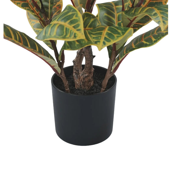 Artificial Potted Flaming Zebra Croton Plant — gallery image 5