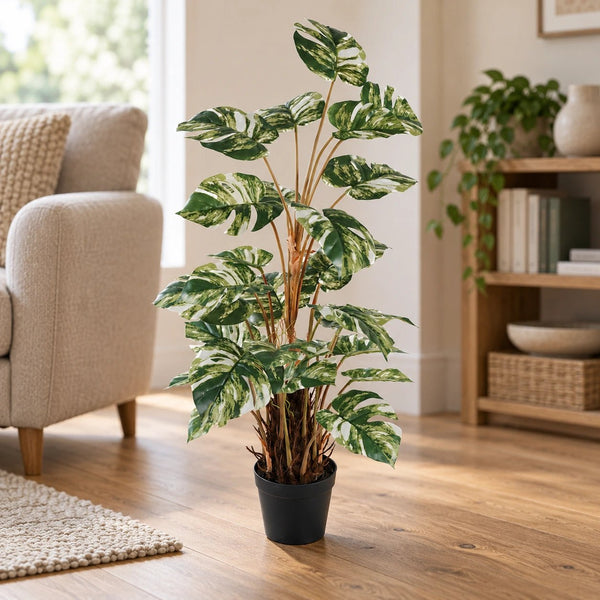 Artificial Variegated Monstera 90cm - Premium Swiss Cheese Plant — gallery image 12
