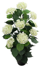 Artificial White Hydrangea Tree 90cm - UV Resistant Flowering Plant - Designer Vertical Gardens artificial hydrangea Artificial Trees