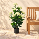Artificial White Hydrangea Tree 90cm - UV Resistant Flowering Plant - Designer Vertical Gardens artificial hydrangea Artificial Trees