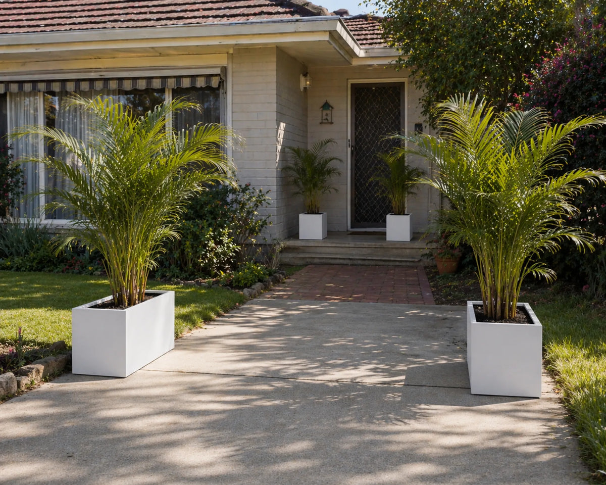 Luxury Rectangular Trough Planter Set of 3 | Matt Black & White | Premium Pot Range — gallery image