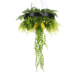 Black Framed Roof Hanging Disc With Draping Life - Like Plants 40cm - Designer Vertical Gardens hanging fern hanging garland