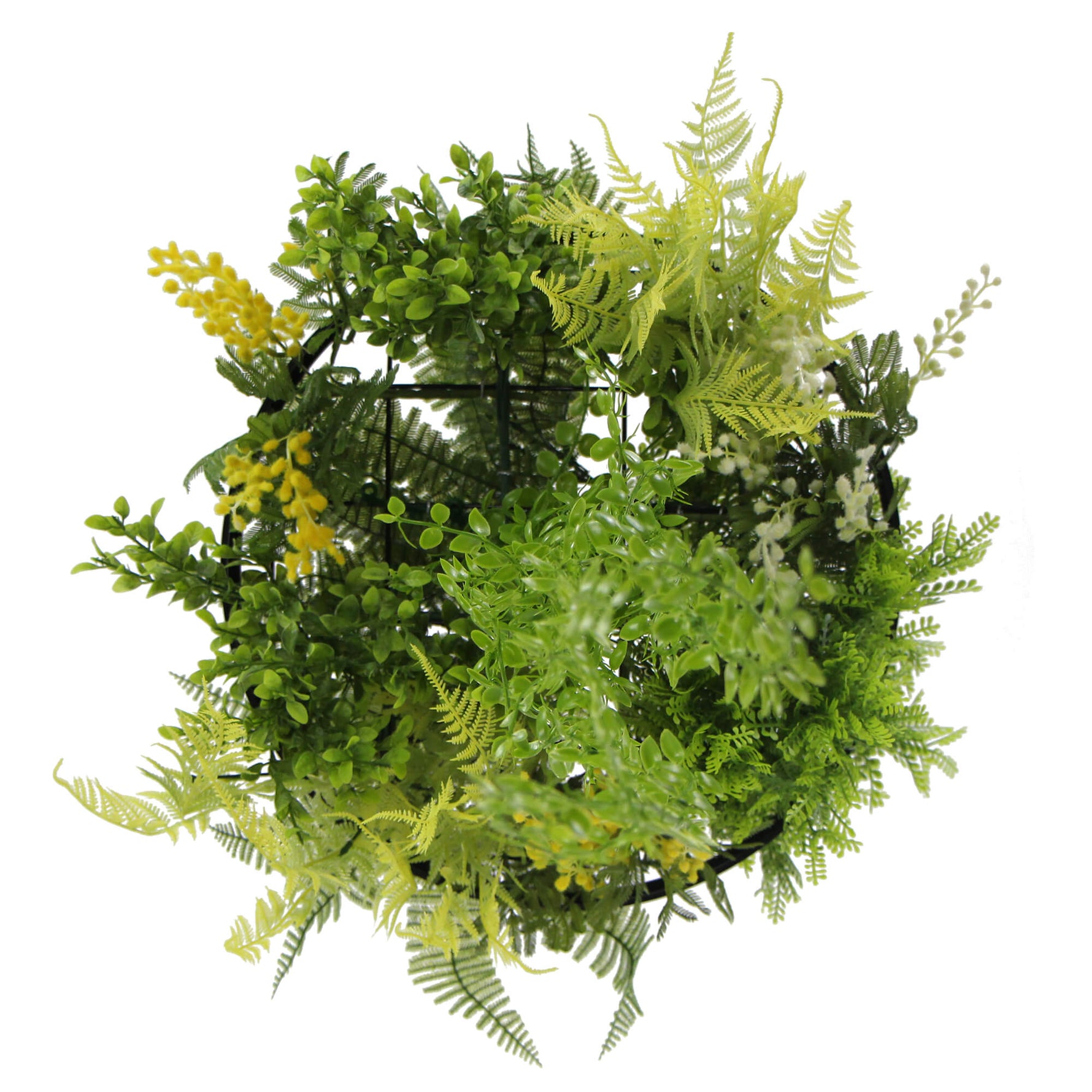 Black Framed Roof Hanging Disc With Draping Life - Like Plants 40cm - Designer Vertical Gardens hanging fern hanging garland