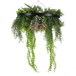 Black Framed Roof Hanging Disc With Draping Life - Like Plants 60cm - Designer Vertical Gardens hanging plants
