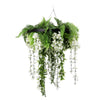 Black Artificial Hanging Wisteria Disc Chandelier with Trailing Blooms — 60cm UV Resistant
