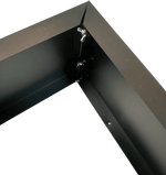 Metal corner bracket on a green background