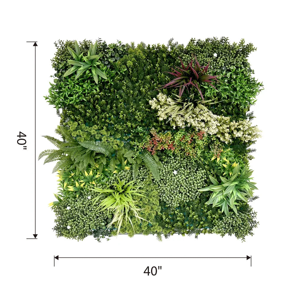 Blossom Tapestry artificial green wall panel 1m x 1m, dimensions