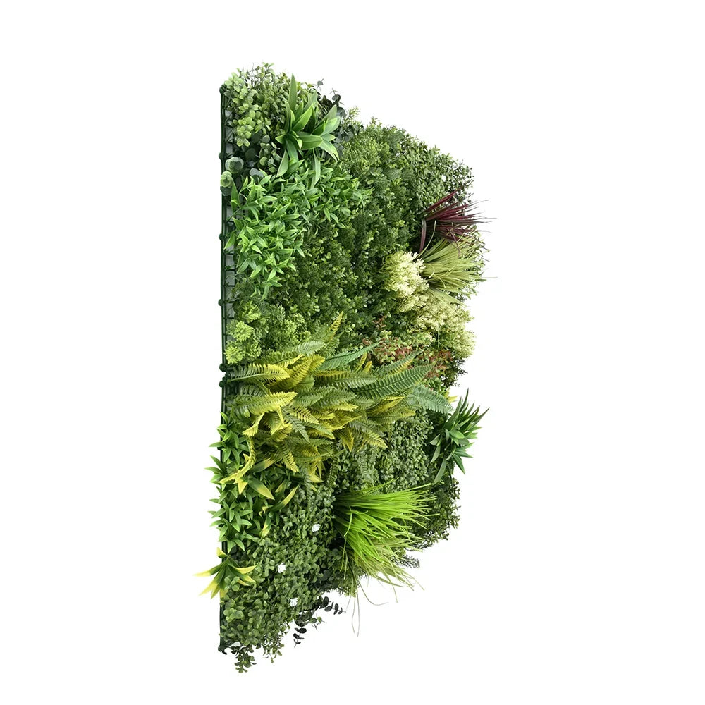 Blossom Tapestry artificial green wall panel 1m x 1m, side