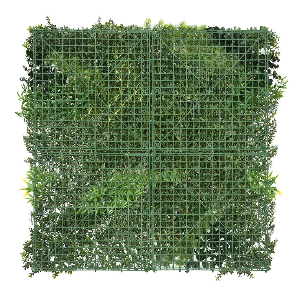 Botanical Symphony artificial green wall panel 1m x 1m, backing