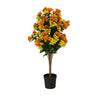 90cm UV Resistant Artificial Bougainvillea Tree | Yellow & Orange Faux Flowering Plant for Outdoor & Indoor