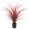 Burgundy Potted Artificial Long Grass (Yucca Grass) 75cm UV Resistant