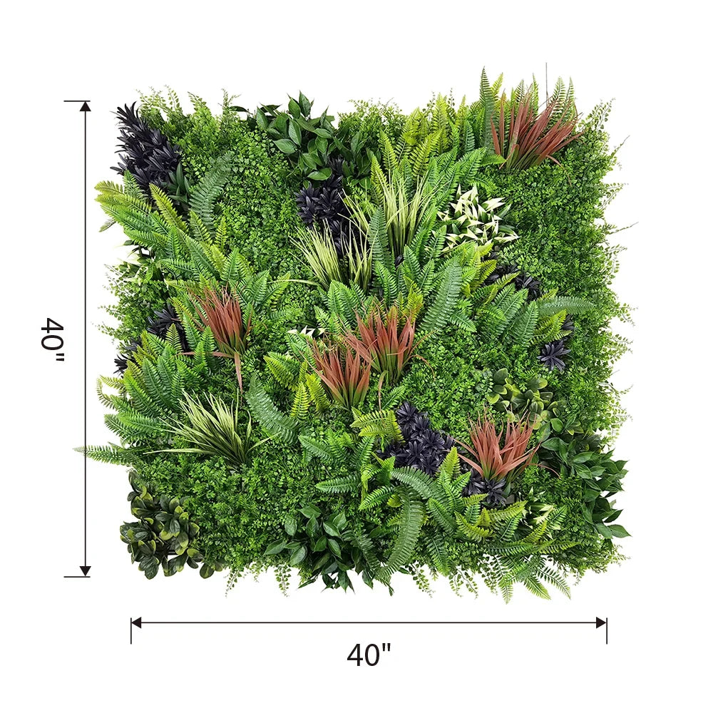 Coastal Canopy artificial green wall panel 1m x 1m, dimensions