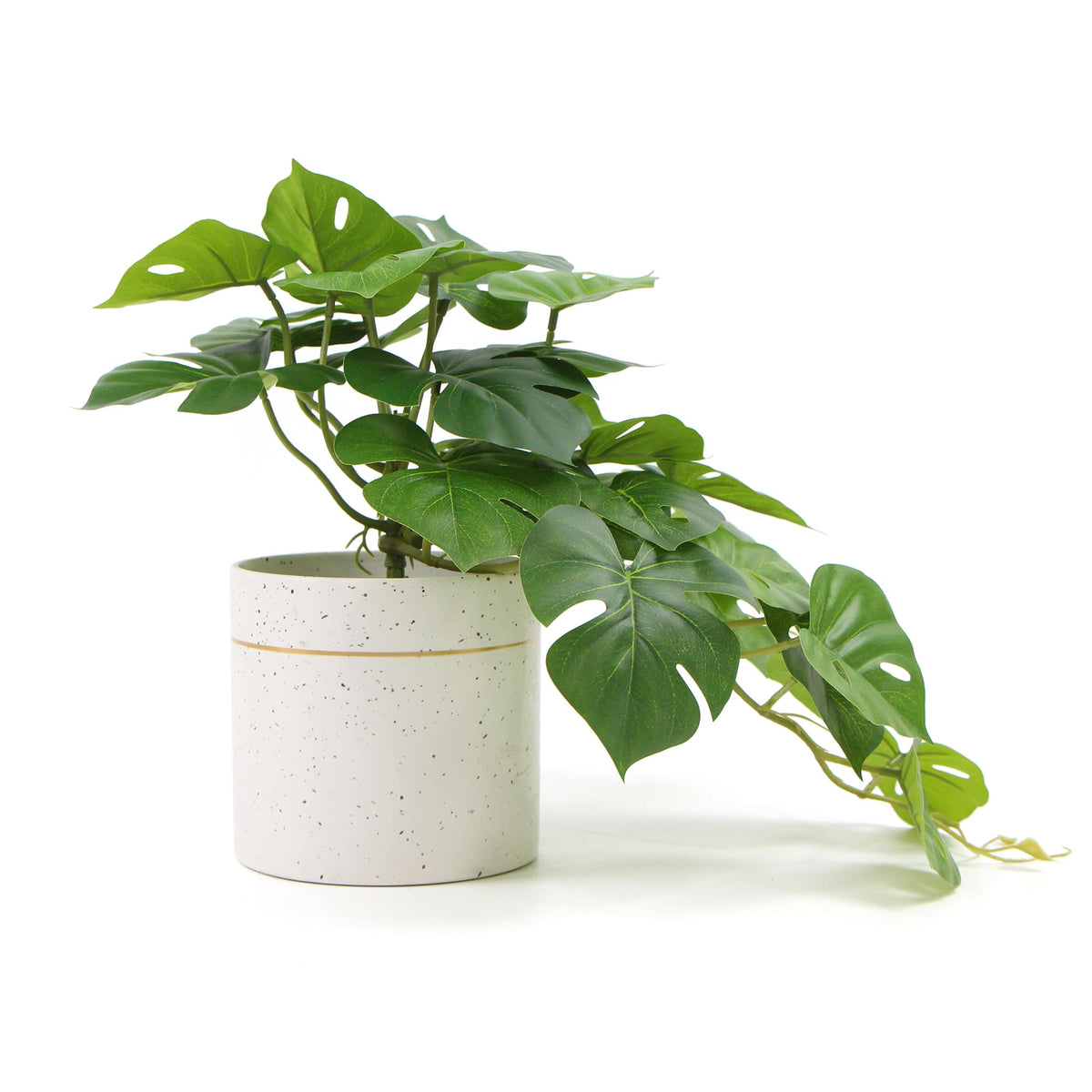 Decorative Ceramic Bowl Potted Artificial Monstera Plant 30cm — gallery image