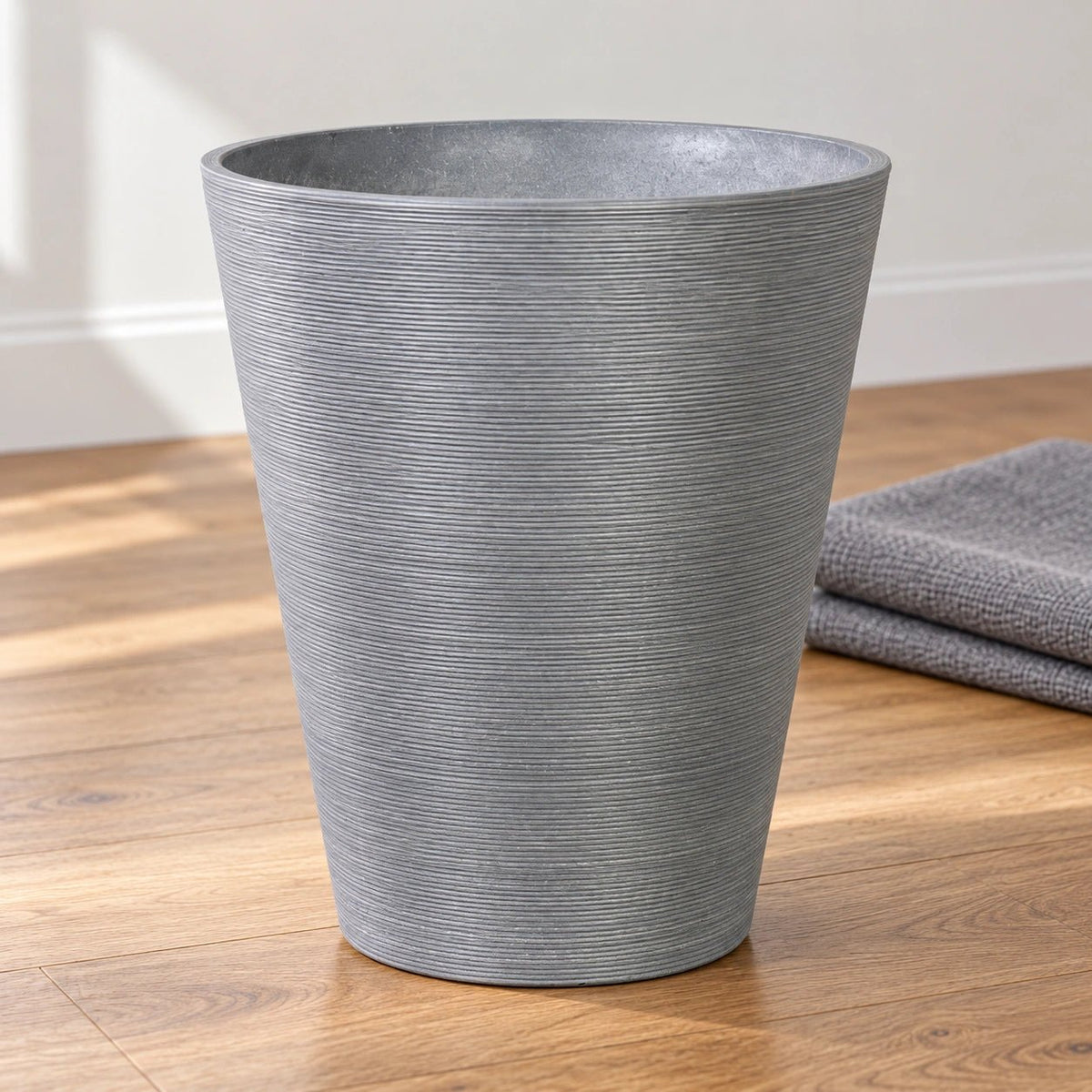 Decorative Textured Round Grey Planter 47cm - Designer Vertical Gardens Pots