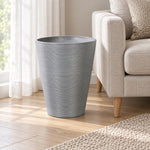 Decorative Textured Round Grey Planter 47cm - Designer Vertical Gardens Pots