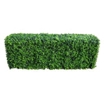 Artificial boxwood hedge panel on a white background