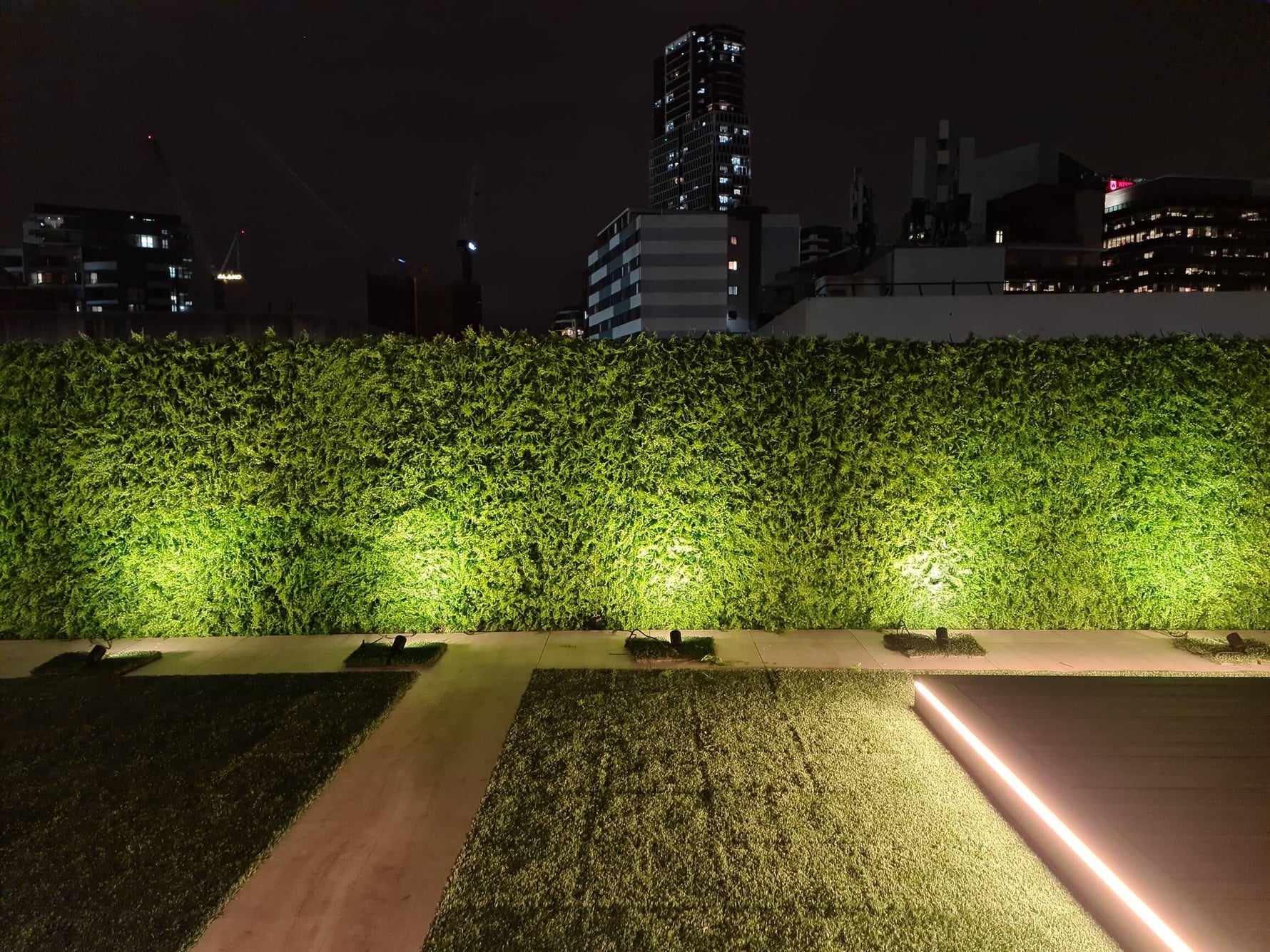 Dense Fern Artificial Hedge / Fake Green Wall DIY Vertical Garden 1m x 1m UV Resistant - Designer Vertical Gardens artificial garden wall plants artificial green wall australia