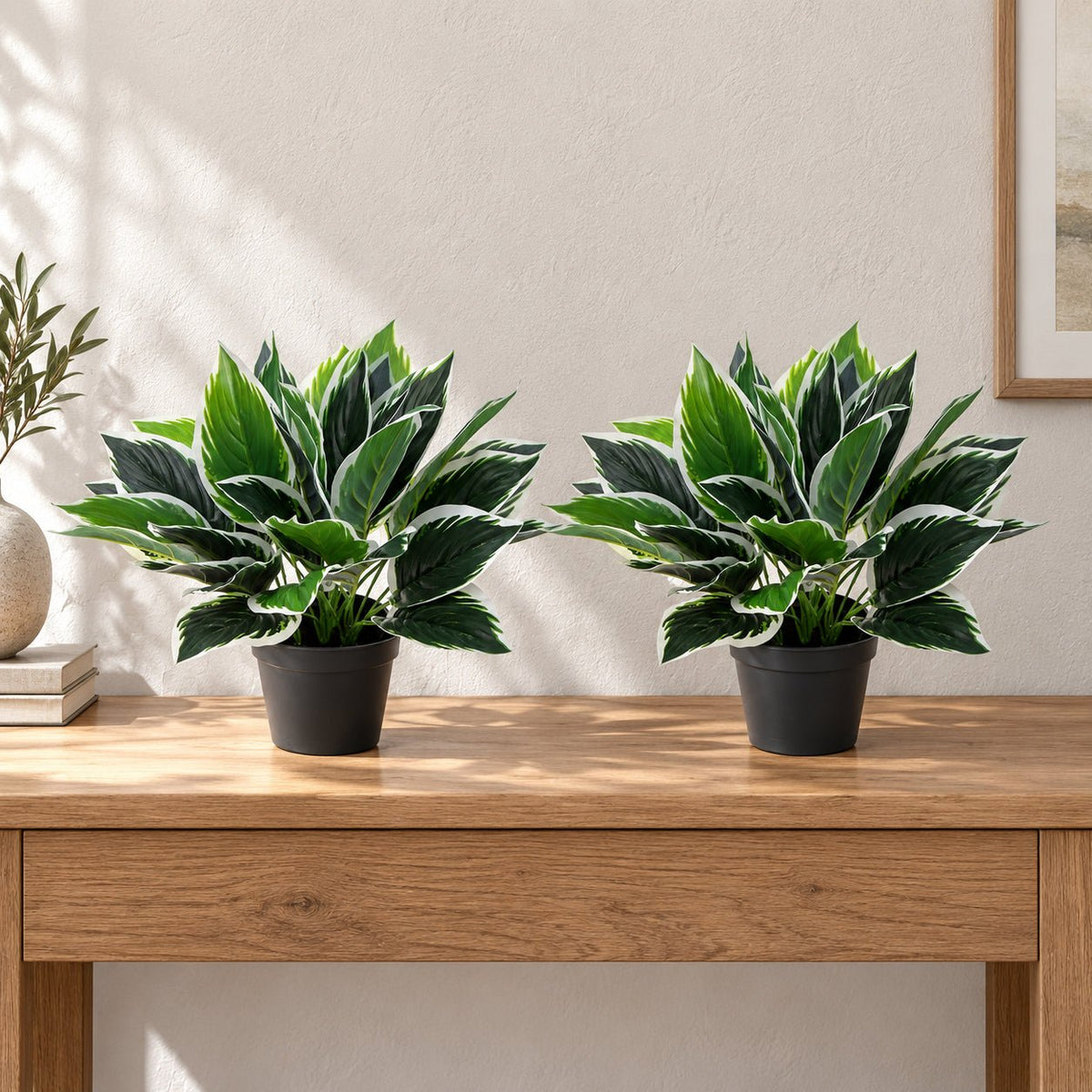 Dense Potted Artificial Calathea Plant 35cm - Designer Vertical Gardens Artificial Shrubs and Small plants Artificial Trees