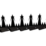 Black metal wall hook with star designs on a white background
