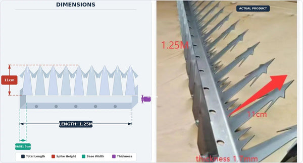 Designer Guard Anti-Climb Fence Spikes - Galvanised Steel (12 Pack, 125cm) — gallery image 5