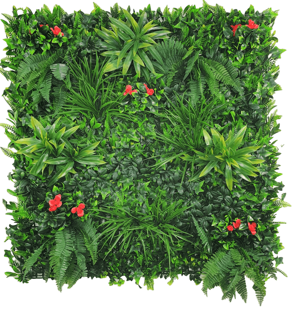 Elegant Red Rose Artificial Vertical Garden / Green Wall UV Resistant Sample - Designer Vertical Gardens artificial green wall sydney artificial hedge fence panels