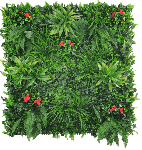 Elegant Red Rose Artificial Vertical Garden / Green Wall UV Resistant Sample