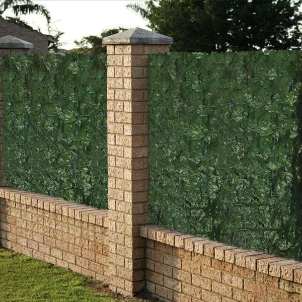 Fake Ivy Roll Artificial Hedge Panel Roll with Shade Cloth Backing 3m x 1m for Instant privacy — detail view
