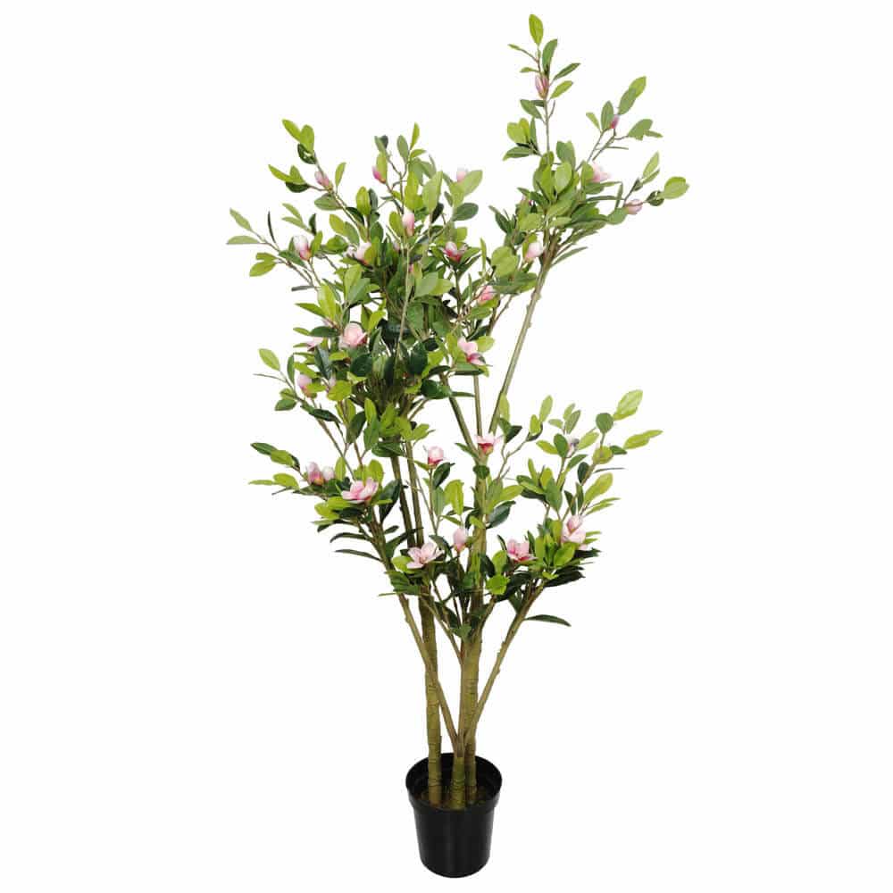 Faux Potted Magnolia Tree with Pink Flowers 250cm — lifestyle view