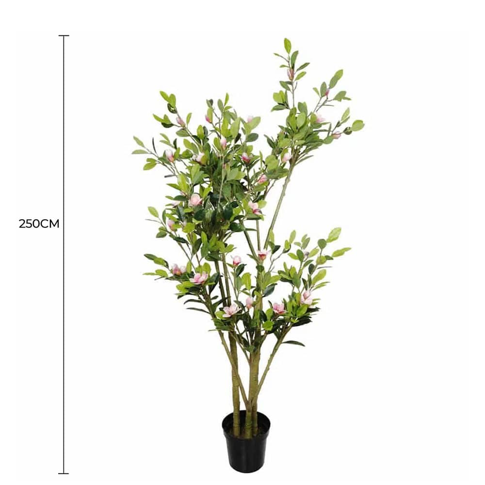 Faux Potted Magnolia Tree with Pink Flowers 250cm - Designer Vertical Gardens Articial Trees artificial green wall sydney