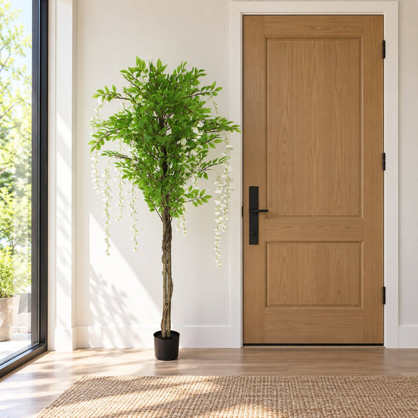 Flowering Artificial Wisteria With White Flowers 180cm — gallery image 11