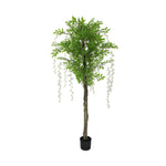 Flowering Artificial Wisteria With White Flowers 180cm - Designer Vertical Gardens Artificial tree Artificial Trees