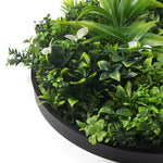 Flowering Modern White Artificial Green Wall Disc UV Resistant 75cm (Black Frame) - Designer Vertical Gardens