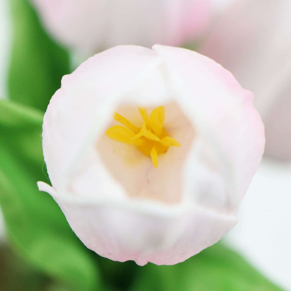 Flowering Pink Artificial Tulip Plant Arrangement With Ceramic Bowl 35cm — gallery image 6