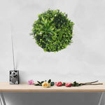 Flowering White Artificial Green Wall Disc UV Resistant 50cm (Black Frame) - Designer Vertical Gardens artificial garden wall plants artificial green wall australia