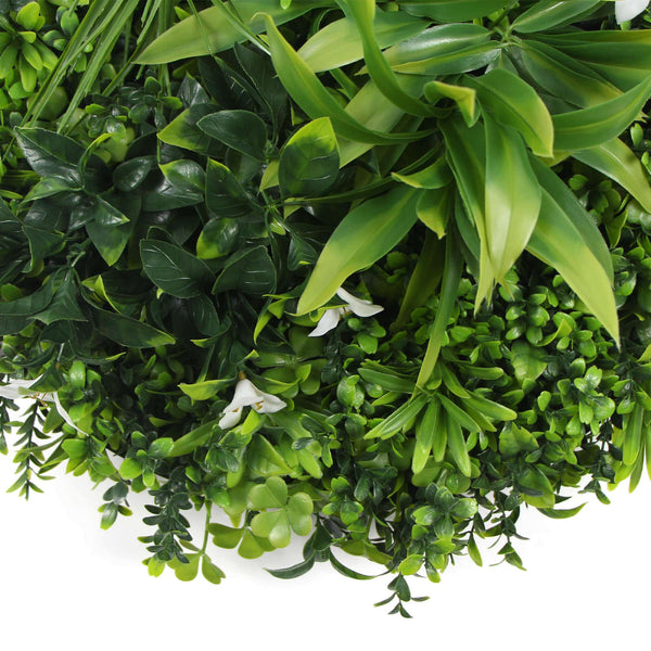 Flowering White Artificial Green Wall Disc UV Resistant 50cm (Black Frame) - image 6
