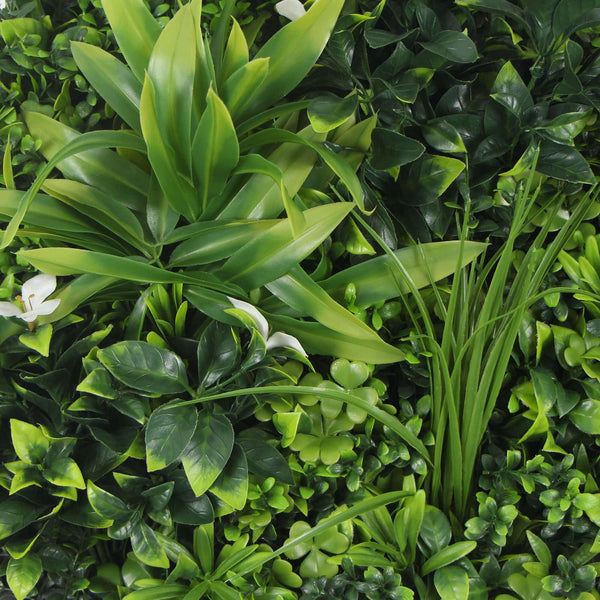 Flowering White Artificial Green Wall Disc UV Resistant 50cm (Black Frame) — gallery image 8