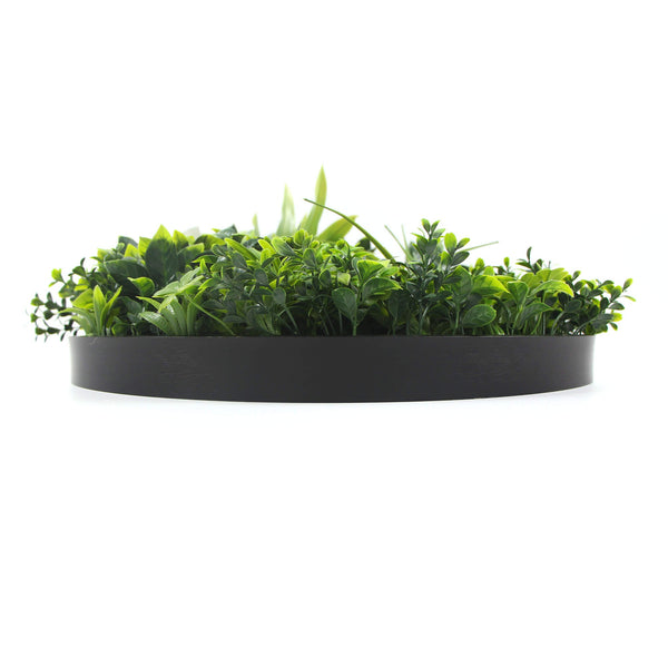 Flowering White Artificial Green Wall Disc UV Resistant 50cm (Black Frame) — gallery image 10
